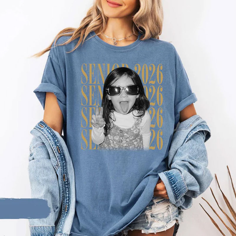 Personalised Vintage Photo And Year Senior Shirt