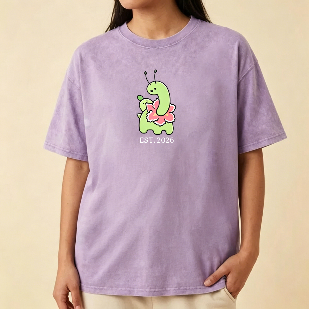 Cute Parent & Kid Meganium Vintage Washed T-Shirt