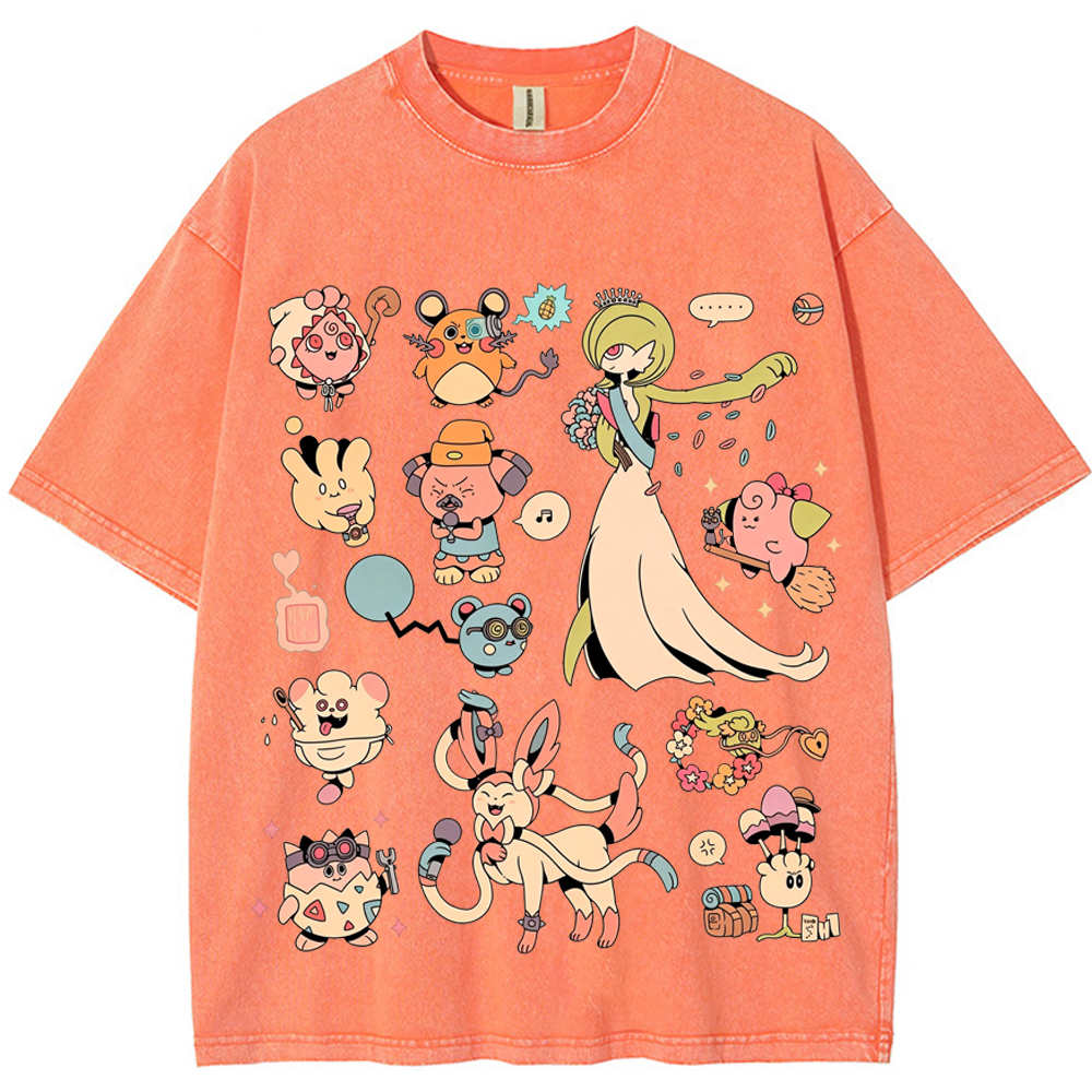 Gardevoir & Cute Pokemon Squad Cartoon Tee | Pokemon Anime