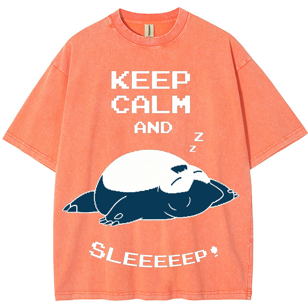 Retro Pixel Lazy Style Snorlax Cartoon Tee | Pokemon Anime