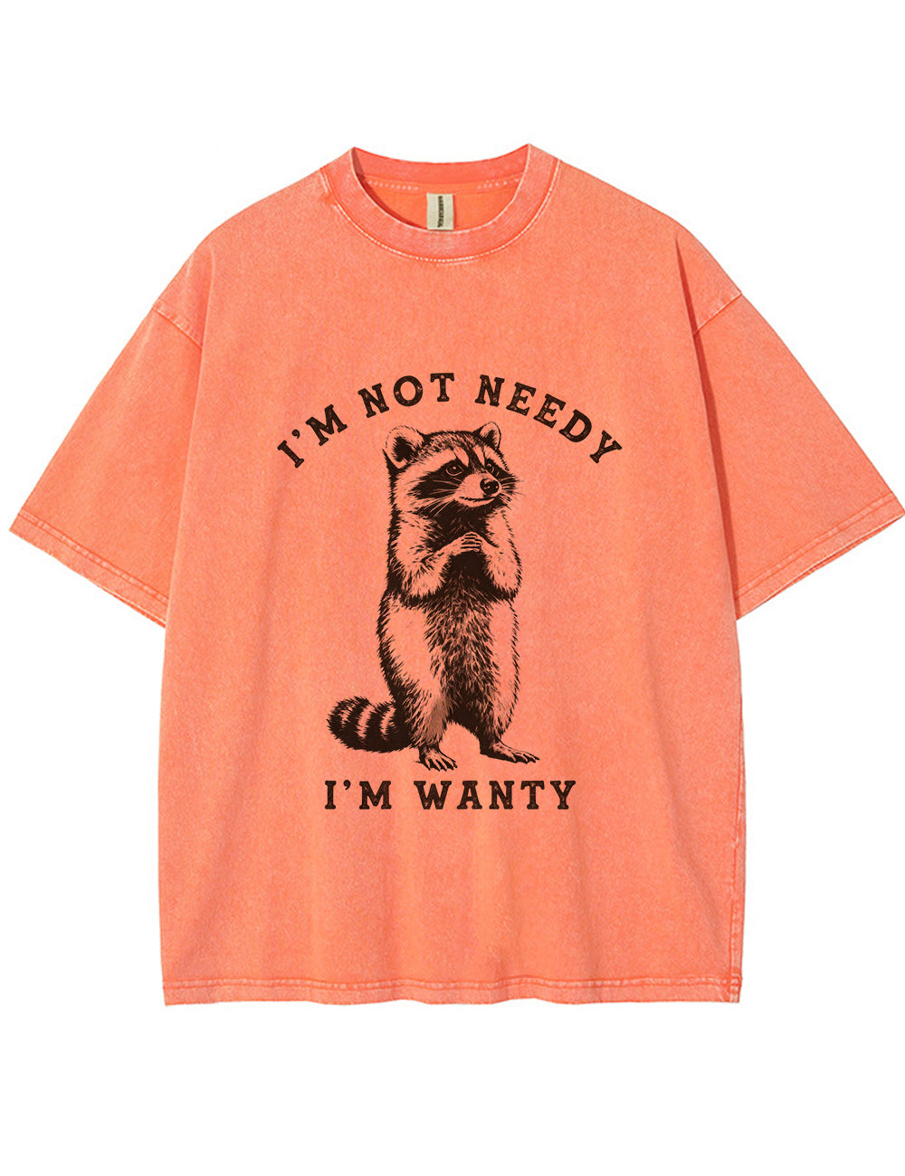 Vintage Washed I'm Not Needy I'm Wanty Raccoon Graphic T Shirt
