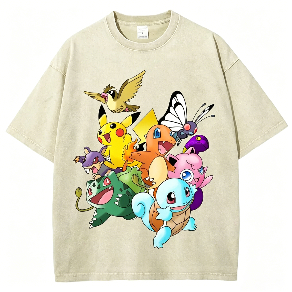 Kanto Pokémon Unisex Vintage Washed Tee