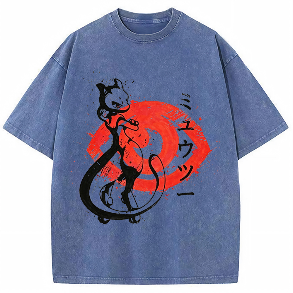 Ink Art Mewtwo Battle Silhouette Tee | Pokemon Anime