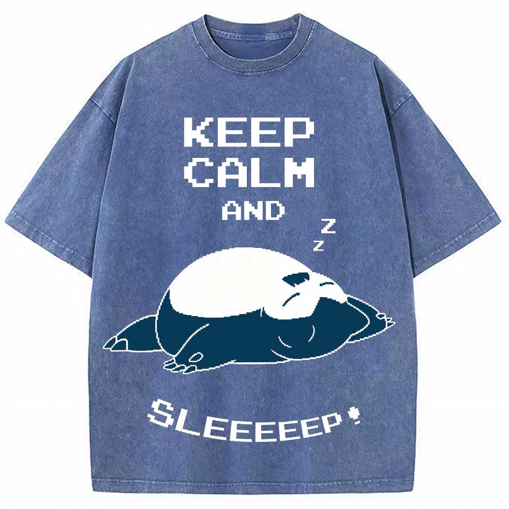 Retro Pixel Lazy Style Snorlax Cartoon Tee | Pokemon Anime