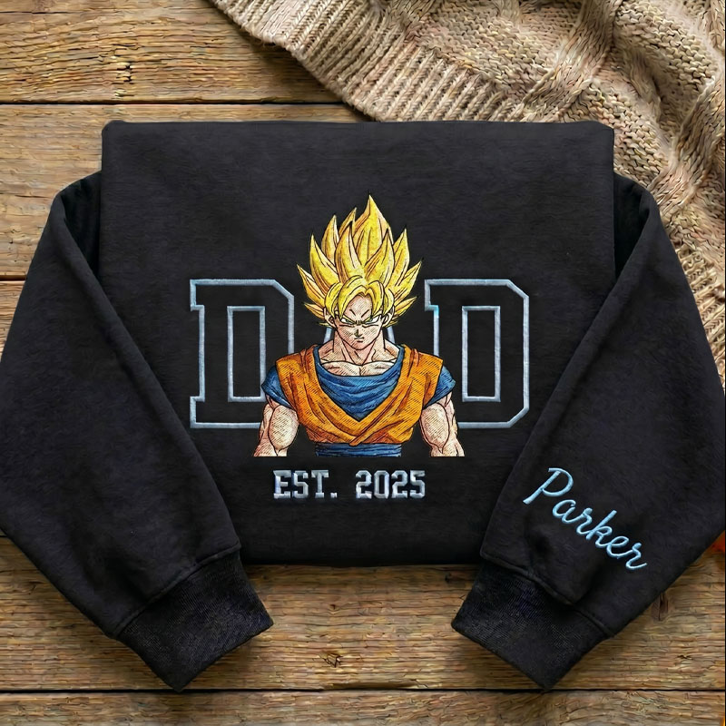 Personalized Embroidered Anime Dad Shirt