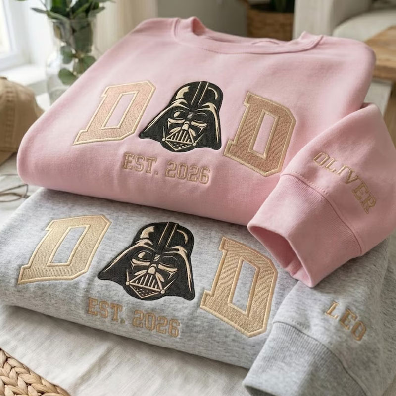 Embroidered Custom Star Wars Dad Sweatshirt with Kids Name