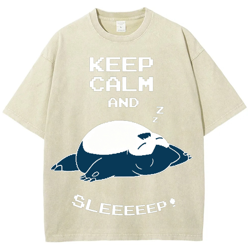 Retro Pixel Lazy Style Snorlax Cartoon Tee | Pokemon Anime