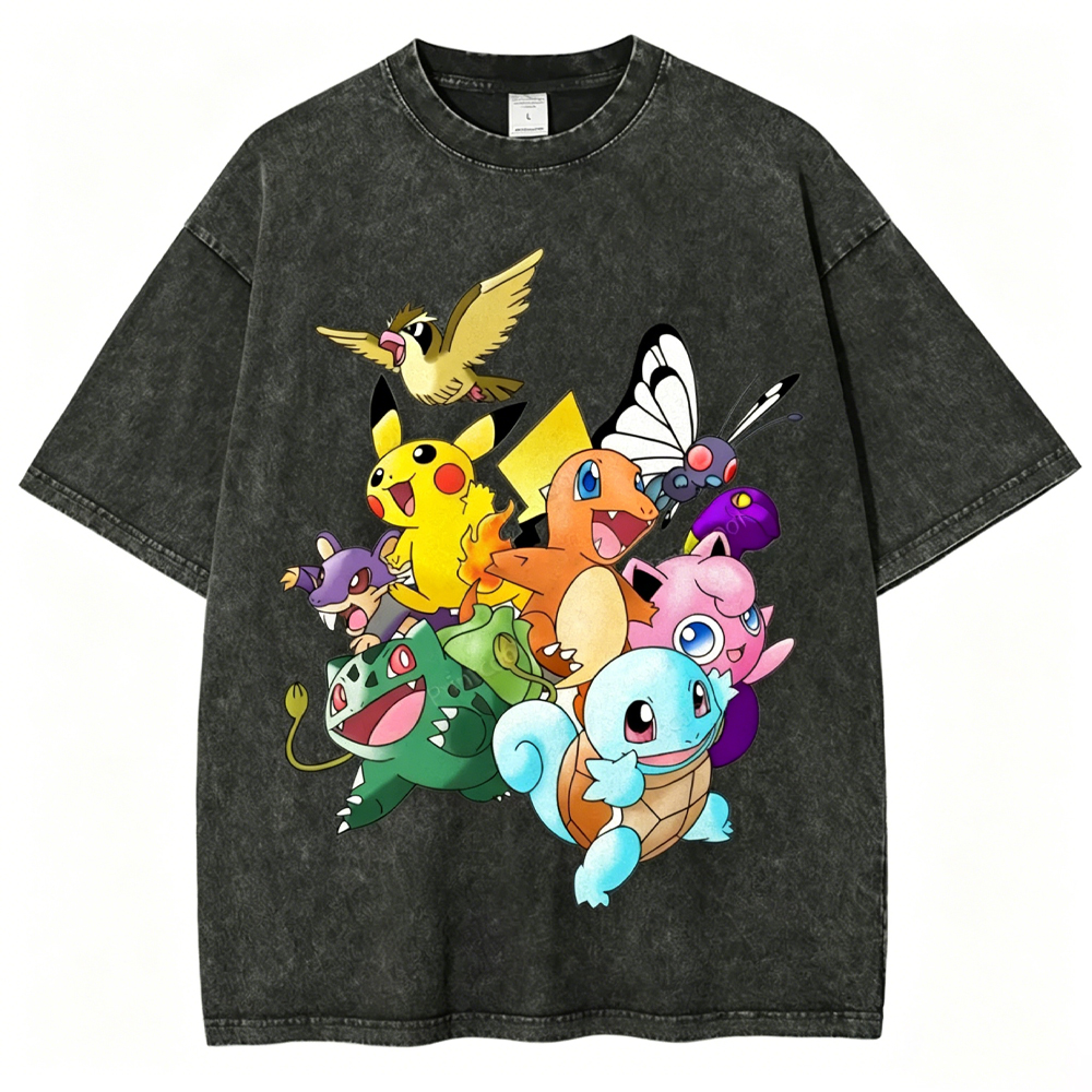 Kanto Pokémon Unisex Vintage Washed Tee
