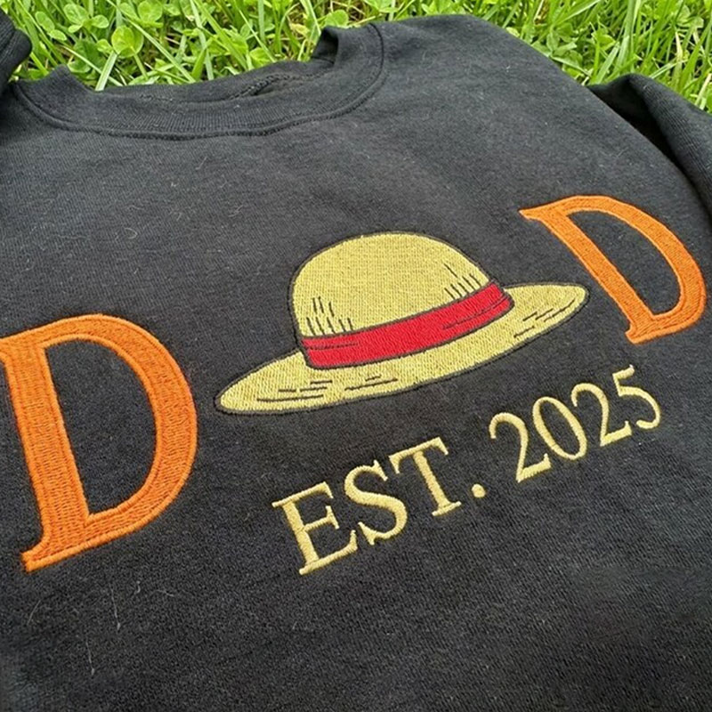 Custom Anime Dad Embroidered Sweatshirt