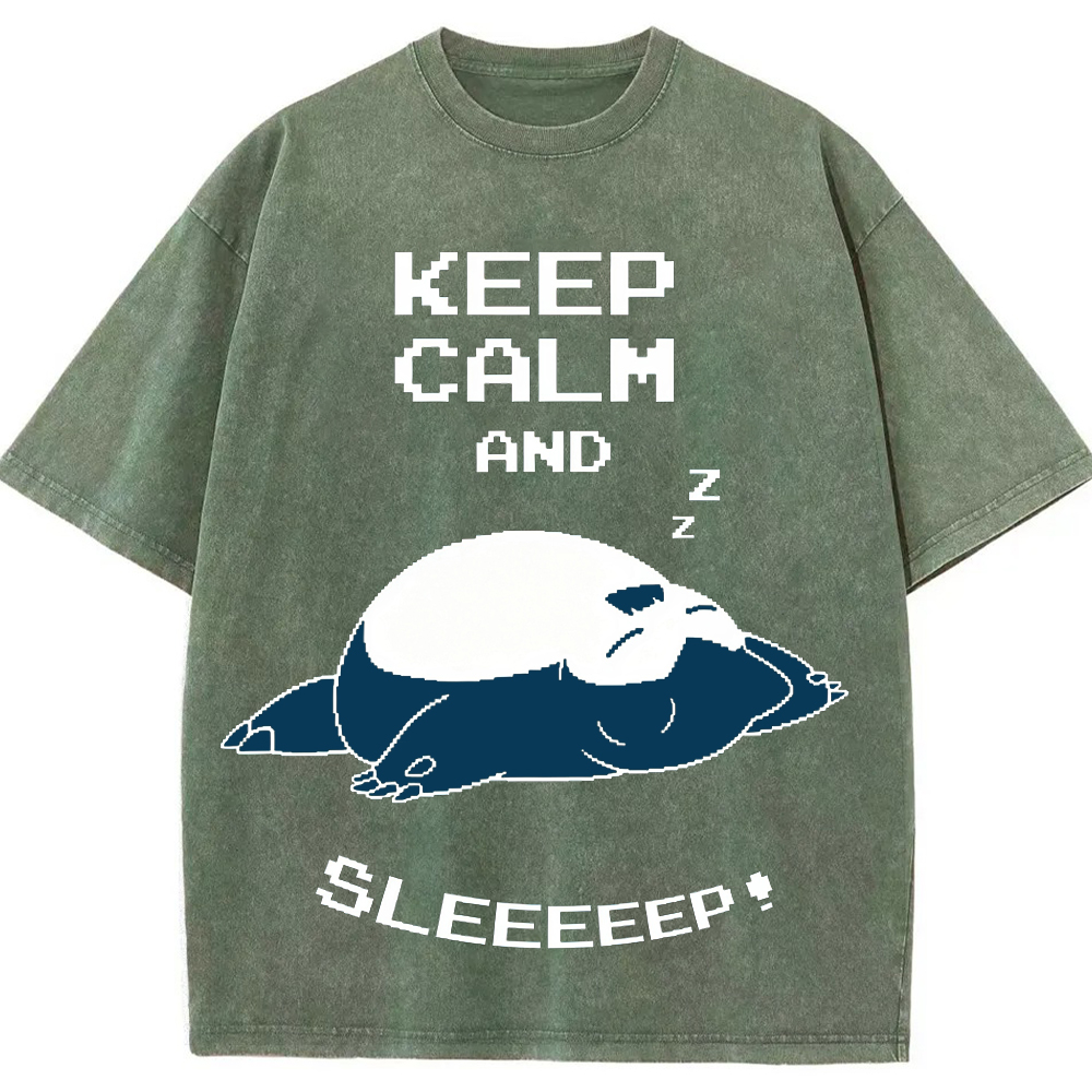 Retro Pixel Lazy Style Snorlax Cartoon Tee | Pokemon Anime