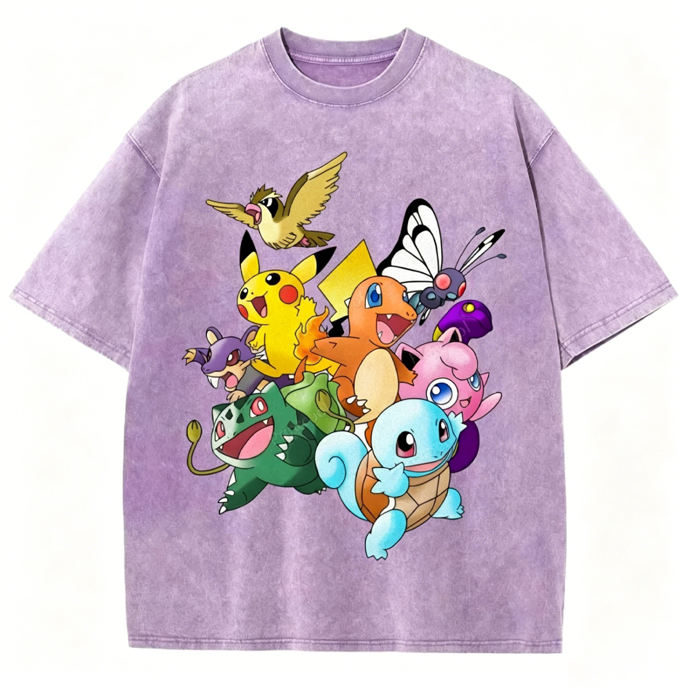 Kanto Pokémon Unisex Vintage Washed Tee
