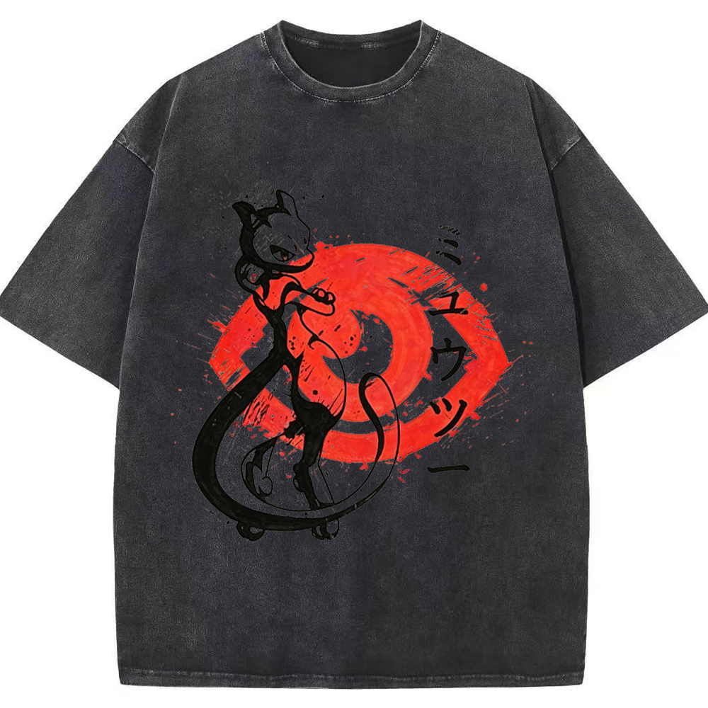 Ink Art Mewtwo Battle Silhouette Tee | Pokemon Anime