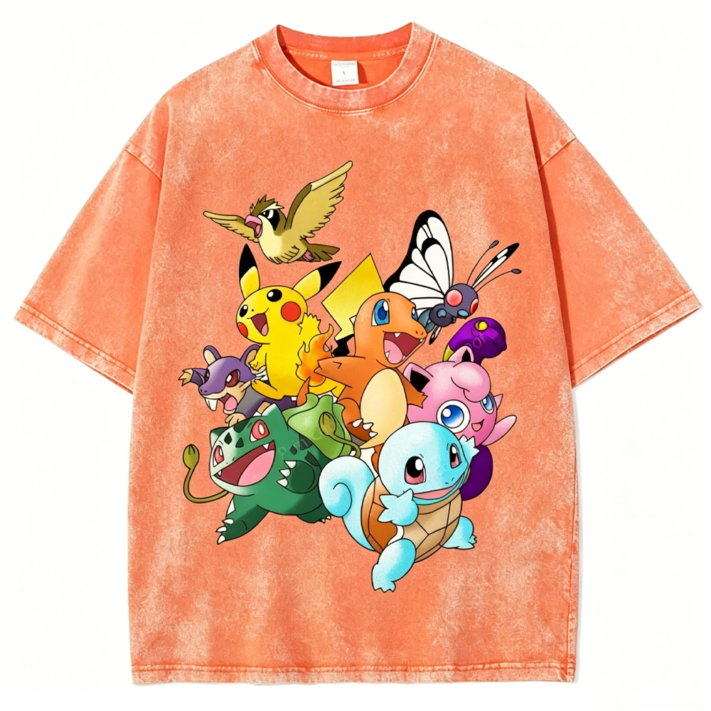 Kanto Pokémon Unisex Vintage Washed Tee