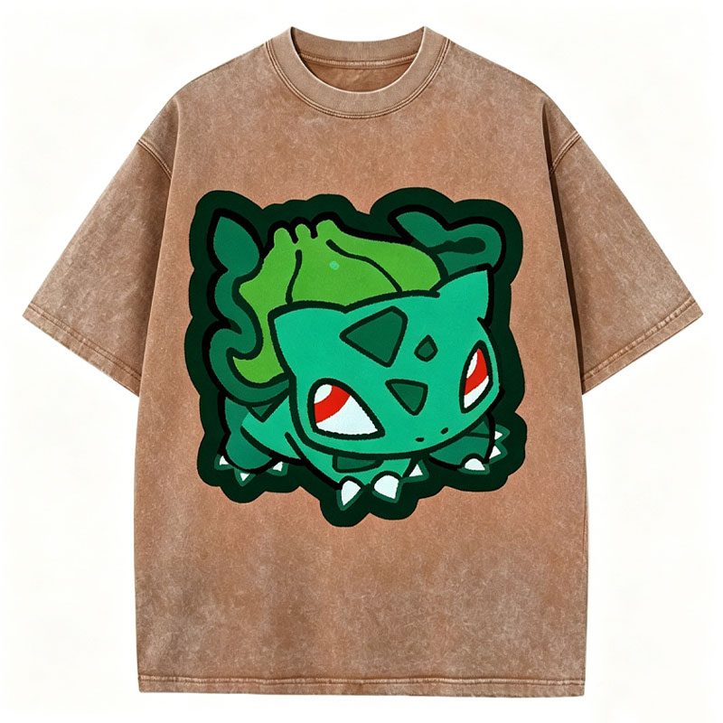 Cute Bulbasaur Unisex Vintage Washed Tee