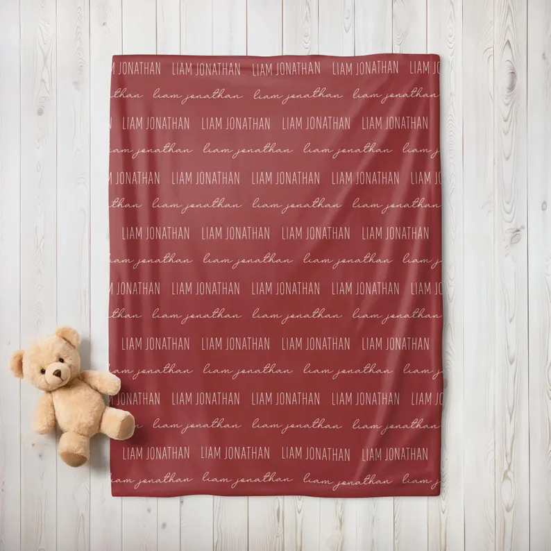 Custom Baby Blanket with Name, Personalized Name Blanket