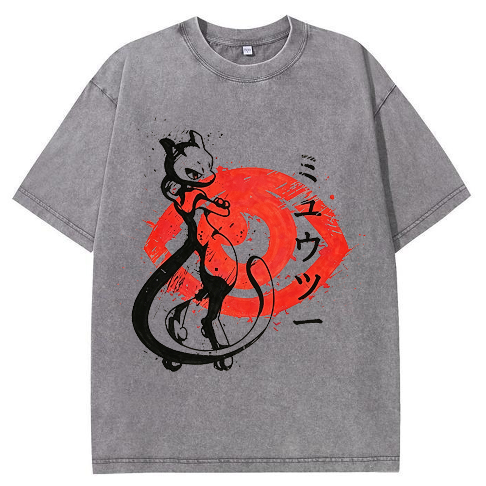 Ink Art Mewtwo Battle Silhouette Tee | Pokemon Anime