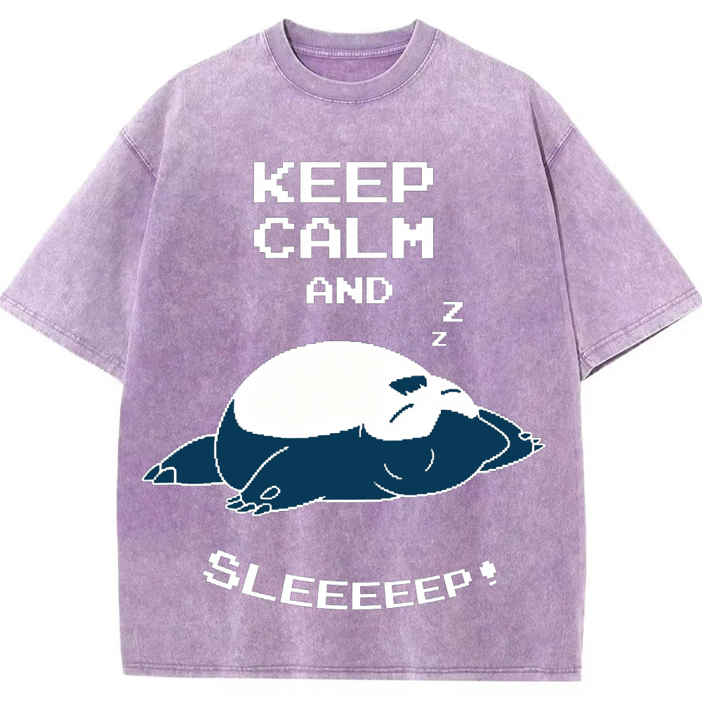 Retro Pixel Lazy Style Snorlax Cartoon Tee | Pokemon Anime