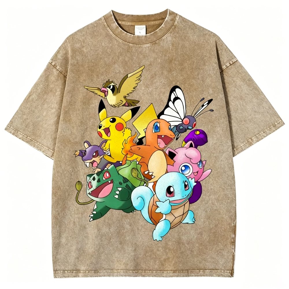 Kanto Pokémon Unisex Vintage Washed Tee