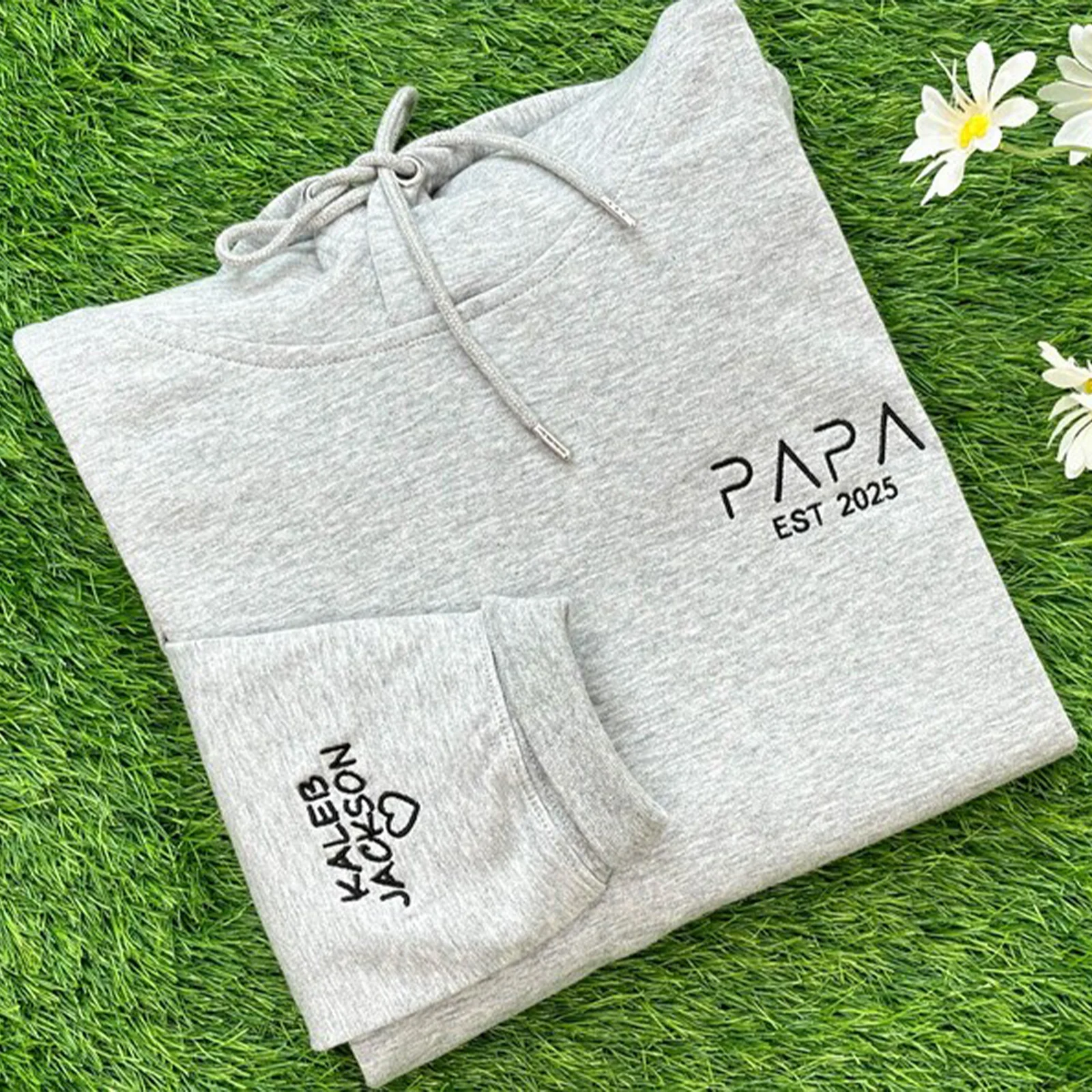 Personalized Papa Embroidered Sweatshirt | New Dad Gift & Father's Day Present
