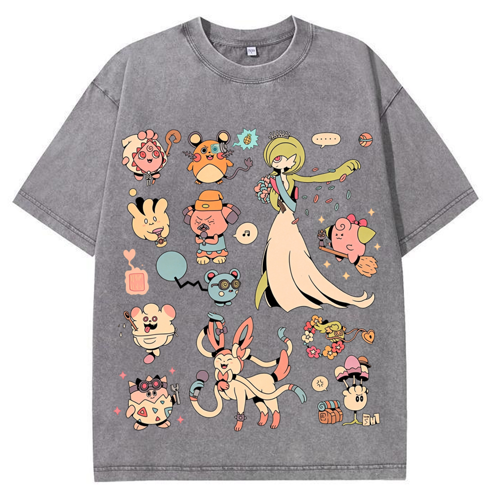 Gardevoir & Cute Pokemon Squad Cartoon Tee | Pokemon Anime
