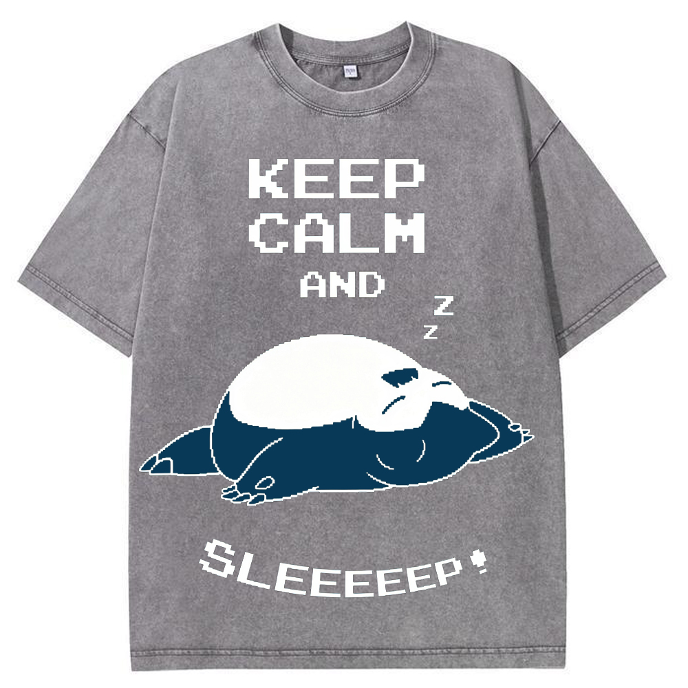 Retro Pixel Lazy Style Snorlax Cartoon Tee | Pokemon Anime