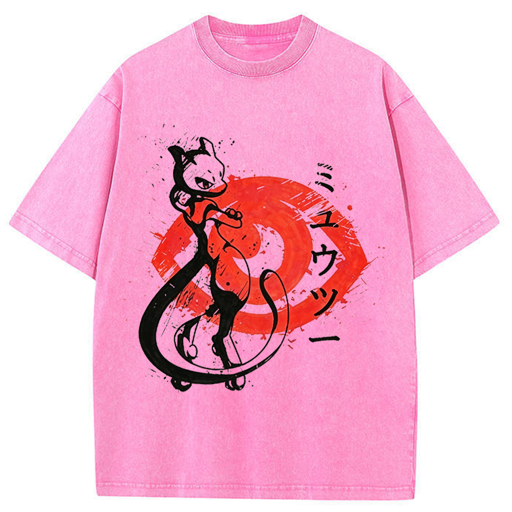 Ink Art Mewtwo Battle Silhouette Tee | Pokemon Anime