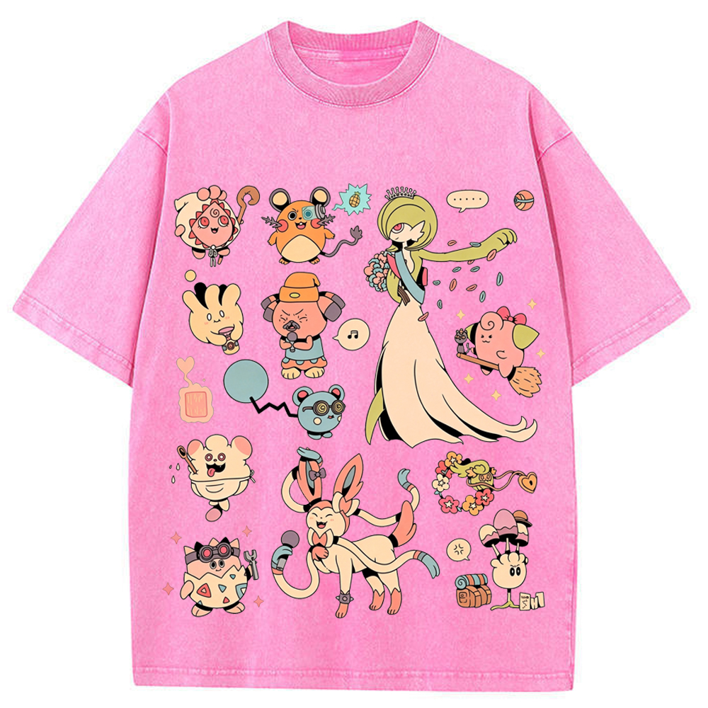 Gardevoir & Cute Pokemon Squad Cartoon Tee | Pokemon Anime