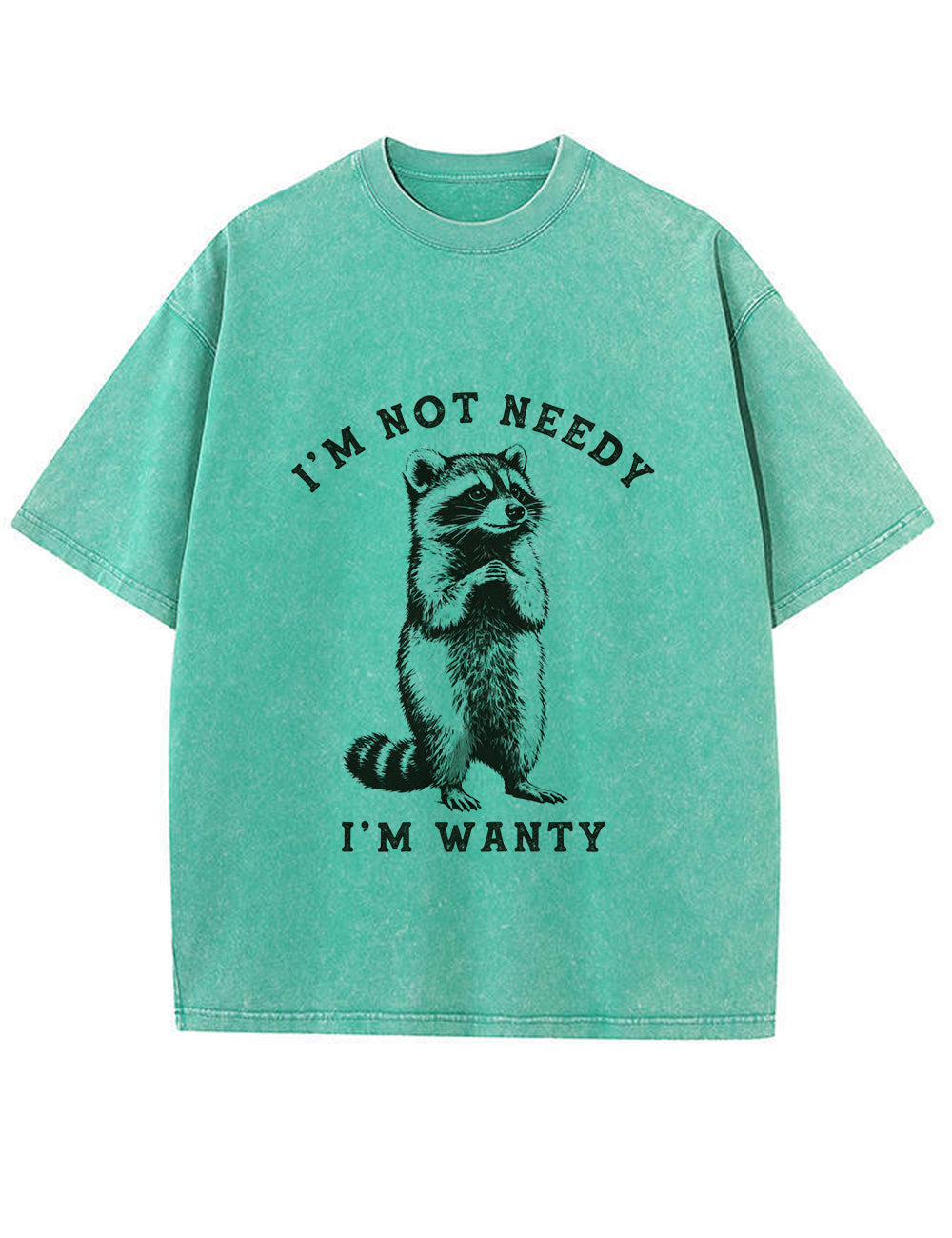 Vintage Washed I'm Not Needy I'm Wanty Raccoon Graphic T Shirt