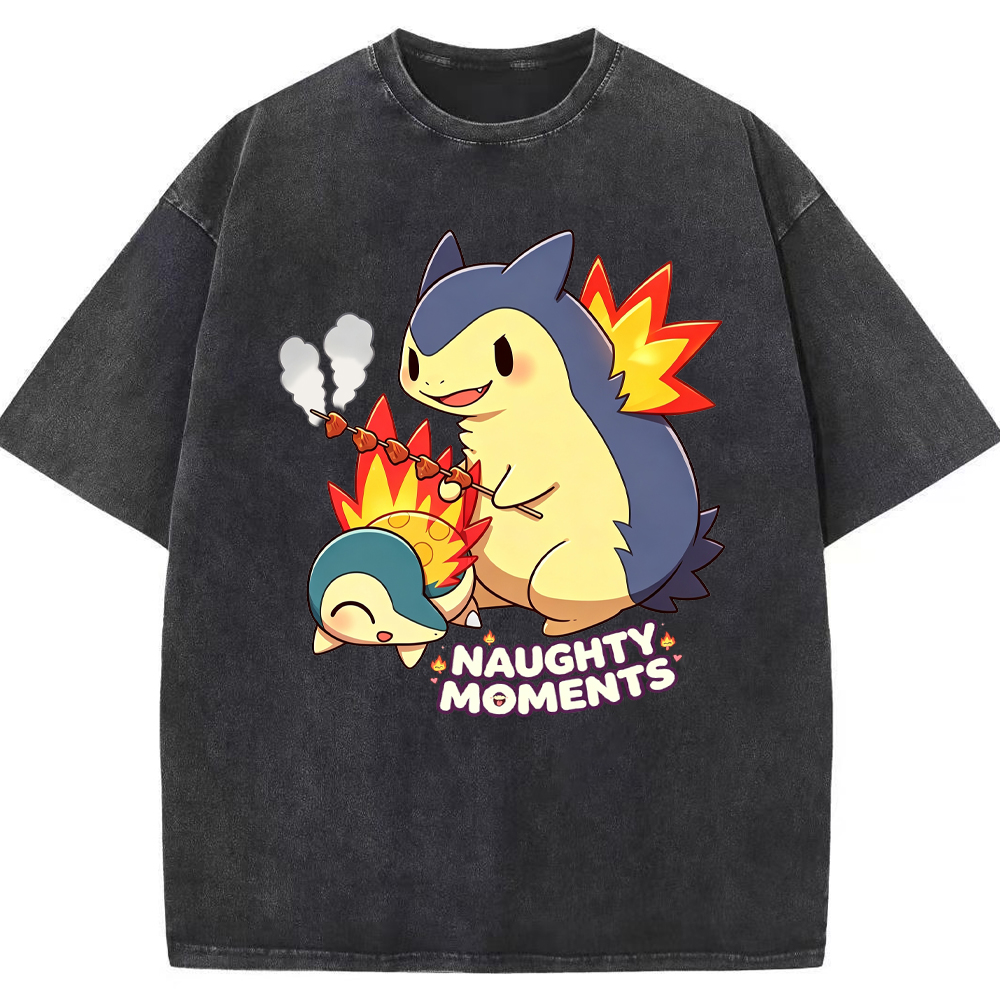 Parent & Kid Cyndaquil Family Grilling Skewers Vintage Washed T-Shirt