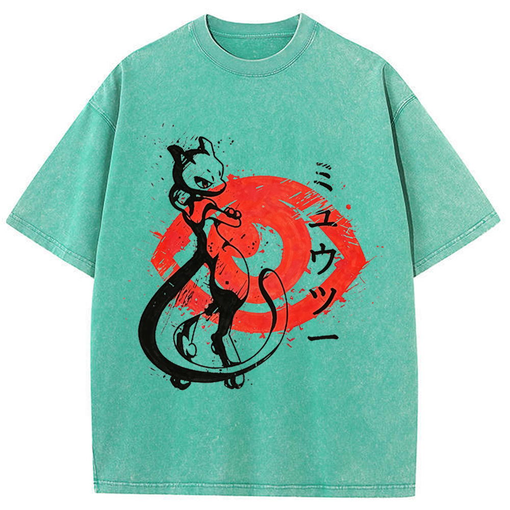 Ink Art Mewtwo Battle Silhouette Tee | Pokemon Anime