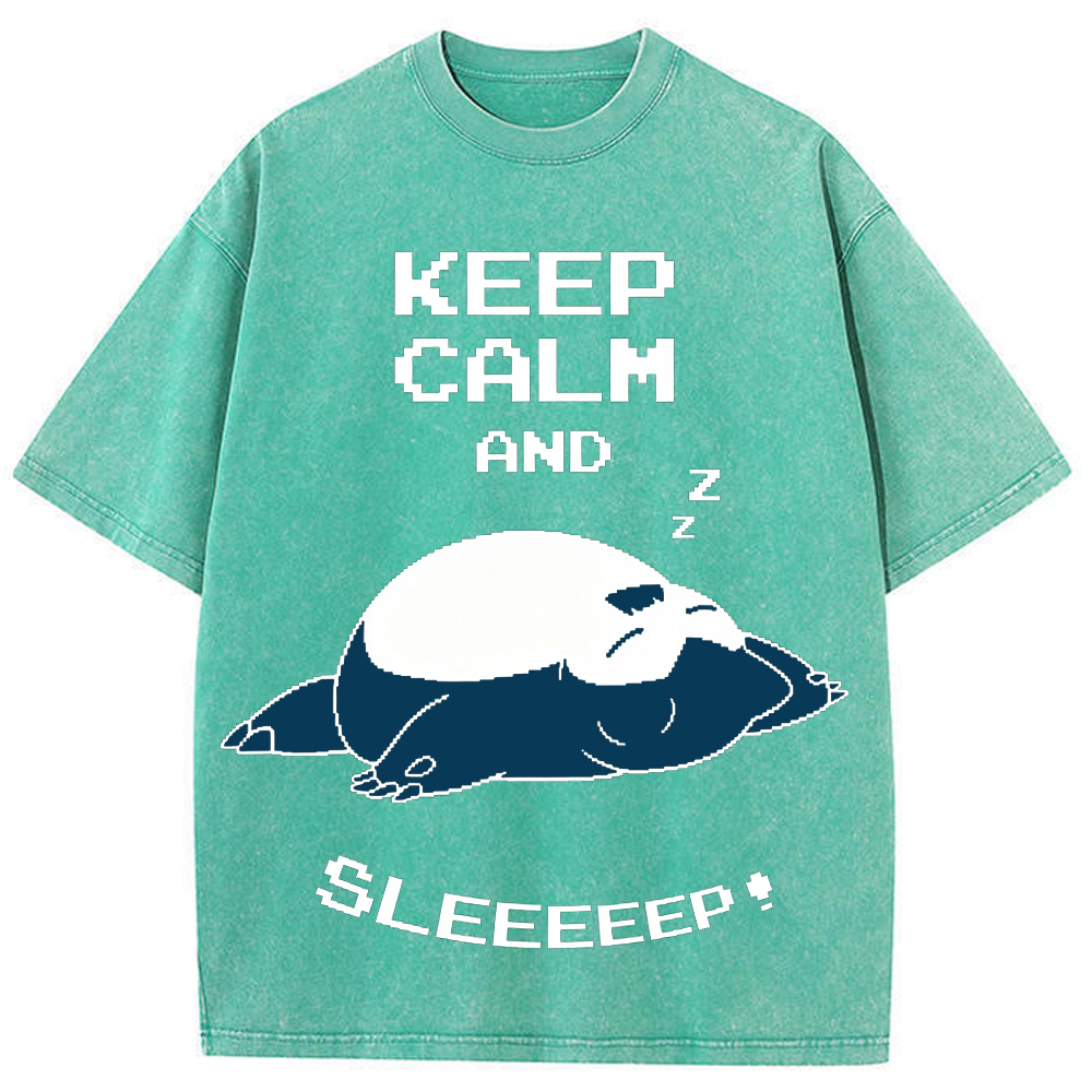 Retro Pixel Lazy Style Snorlax Cartoon Tee | Pokemon Anime