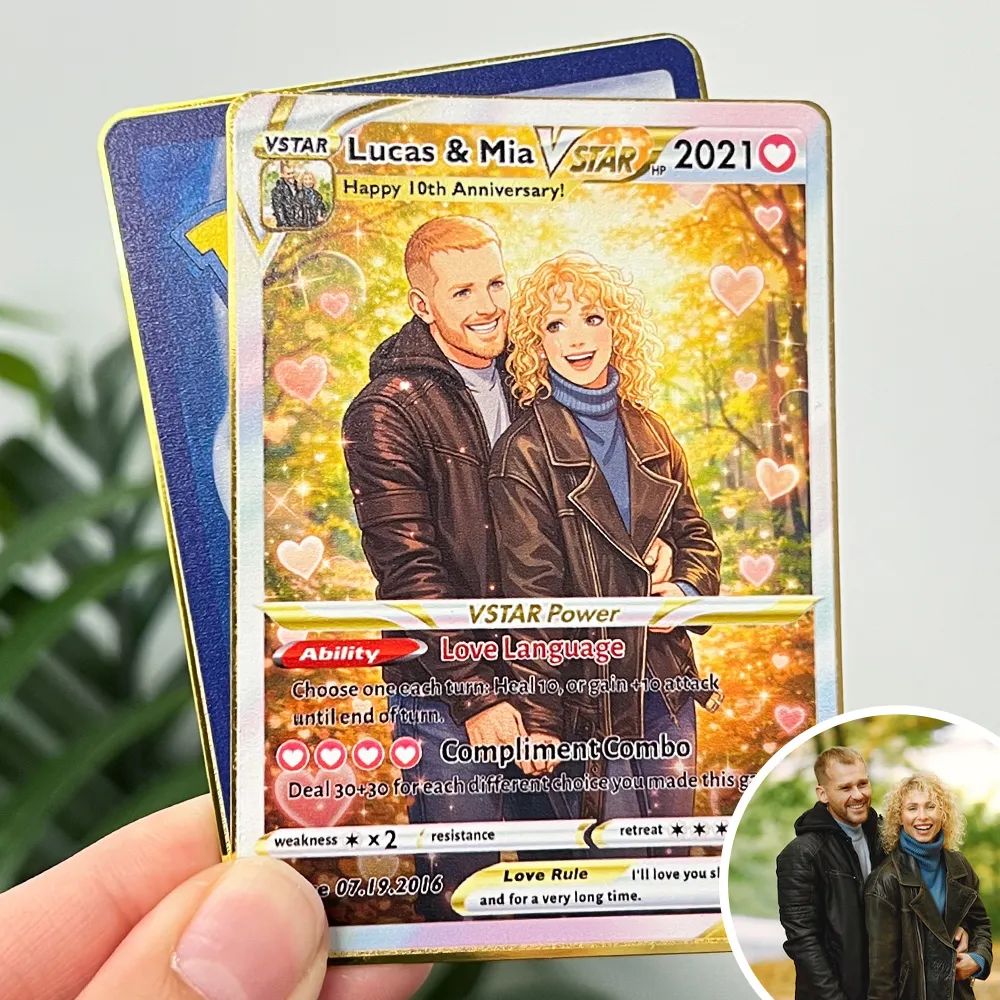 💕Personalized Couple Anime Art Pokecard Trading Card