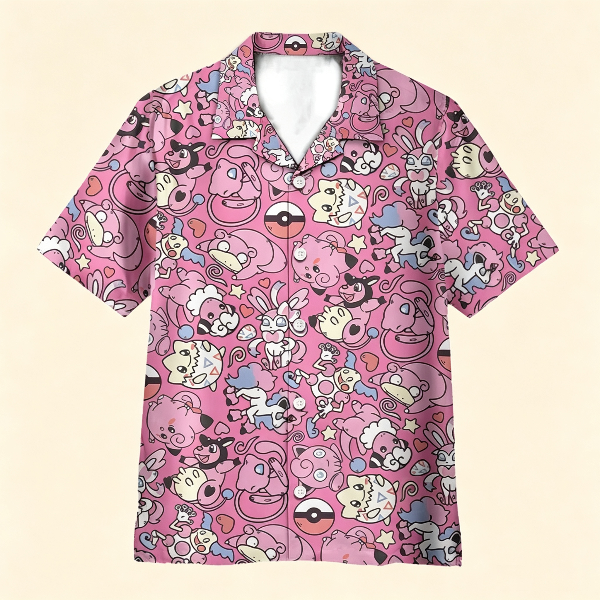 Fairy Pokemon Pattern Hawaiian Shirt