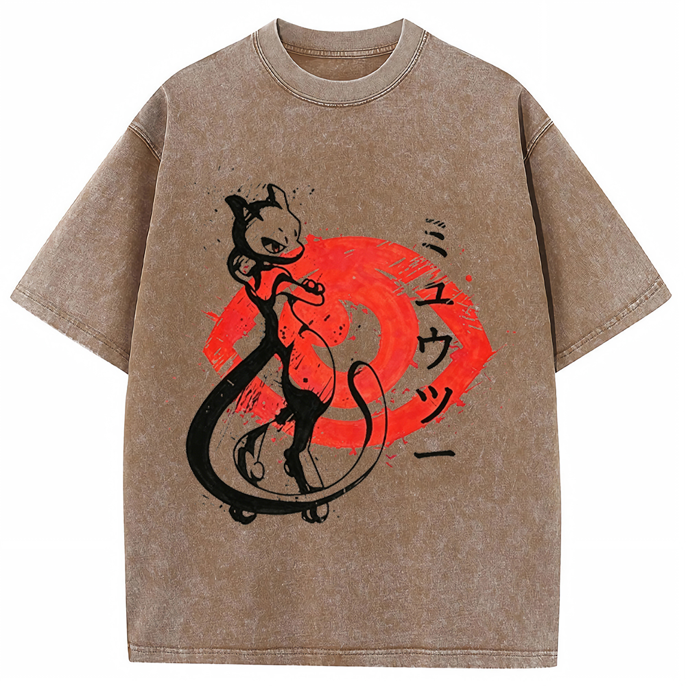 Ink Art Mewtwo Battle Silhouette Tee | Pokemon Anime