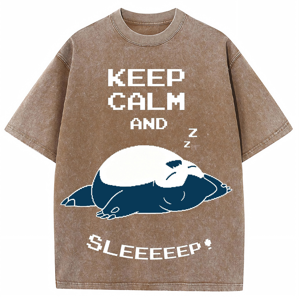 Retro Pixel Lazy Style Snorlax Cartoon Tee | Pokemon Anime