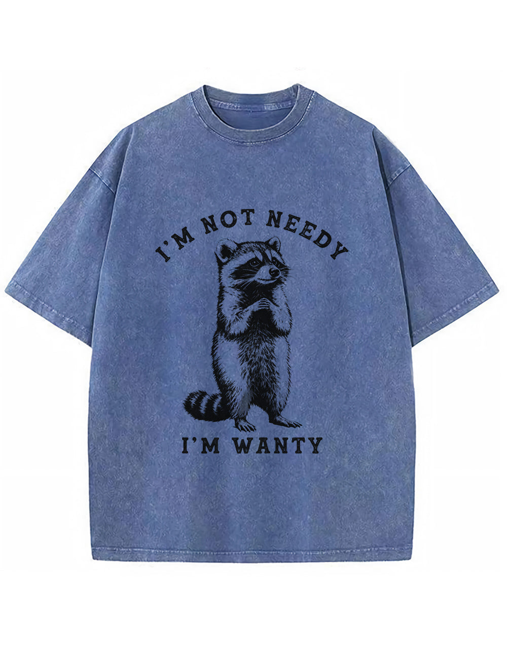 Vintage Washed I'm Not Needy I'm Wanty Raccoon Graphic T Shirt