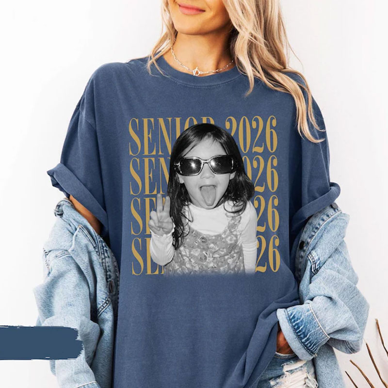 Personalised Vintage Photo And Year Senior Shirt