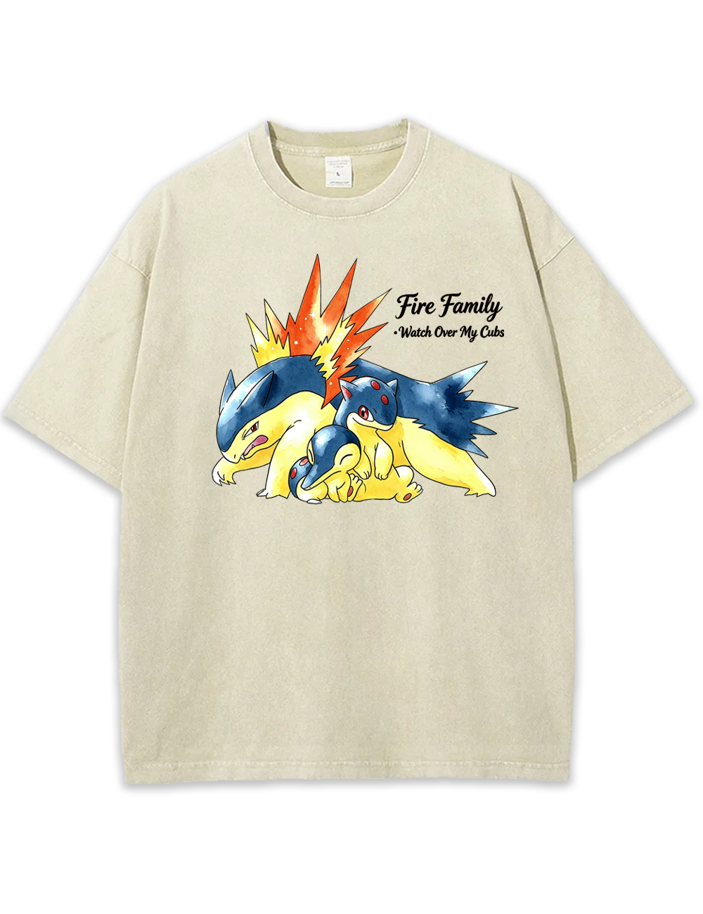 Parent & Kid Typhlosion Fire Family Vintage Washed T-Shirt