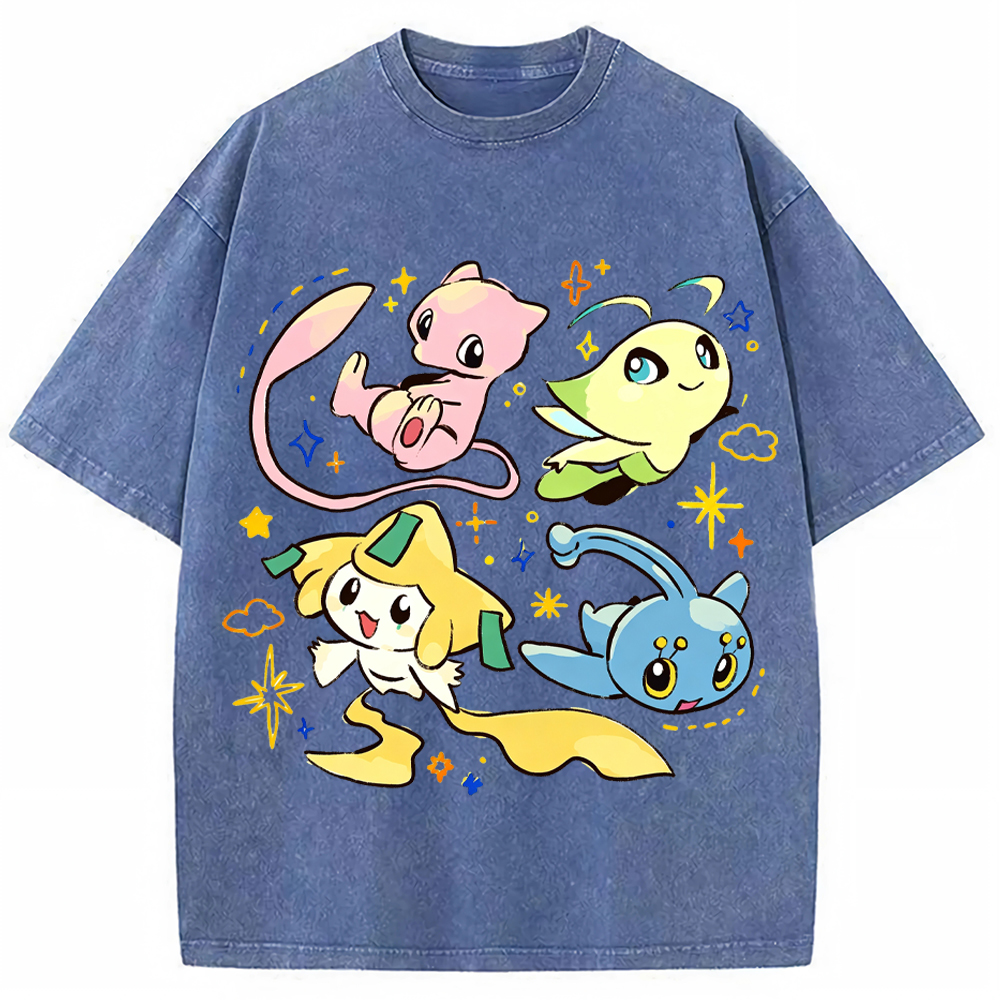 Cute Mythical Pokemon Group Cartoon Tee | Pokemon Anime