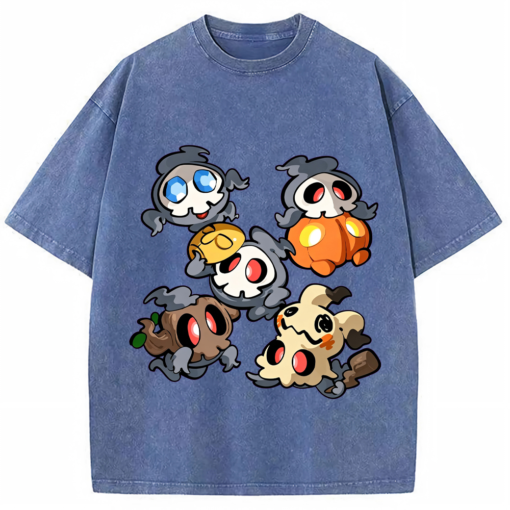 Chibi Halloween Ghost Duskull Evolution Group Cartoon Tee | Pokemon Anime
