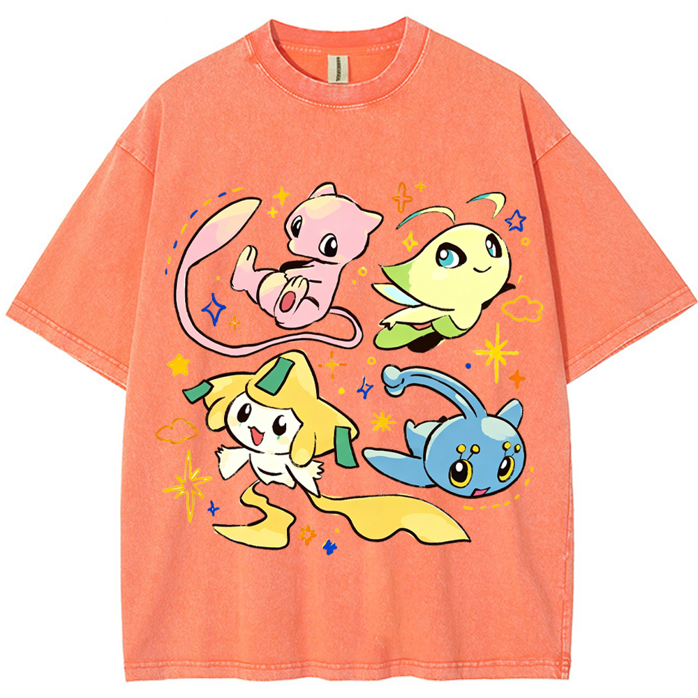 Cute Mythical Pokemon Group Cartoon Tee | Pokemon Anime