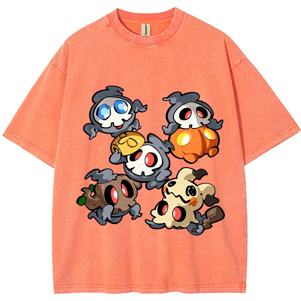 Chibi Halloween Ghost Duskull Evolution Group Cartoon Tee | Pokemon Anime