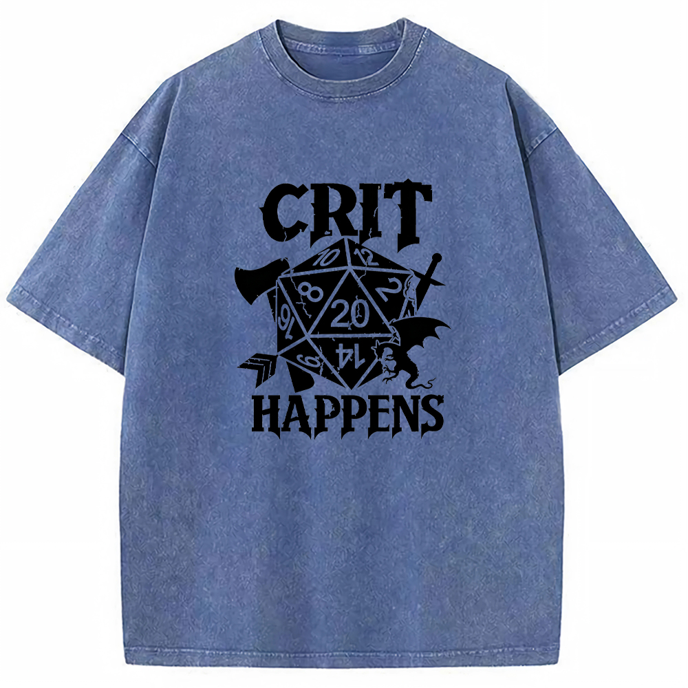 DnD Gamer D20 Dice Weapon & Dragon Cracked Dice Art Cartoon Tee