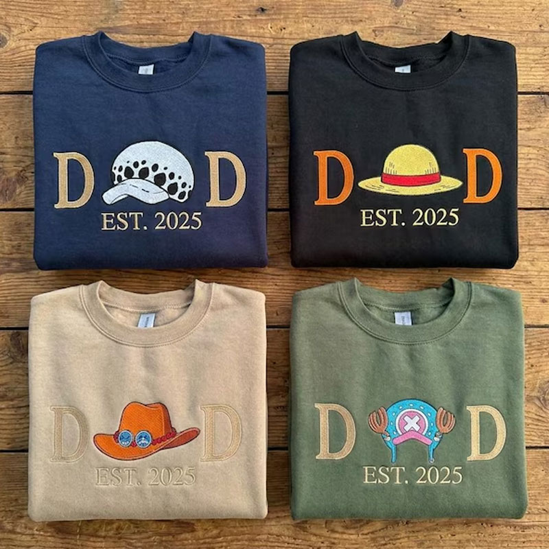 Custom Anime Dad Embroidered Sweatshirt