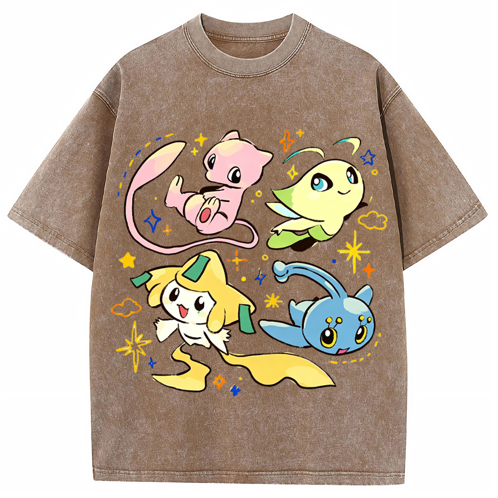 Cute Mythical Pokemon Group Cartoon Tee | Pokemon Anime
