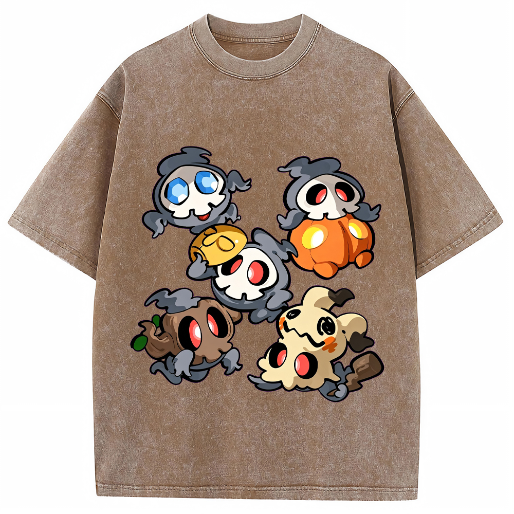 Chibi Halloween Ghost Duskull Evolution Group Cartoon Tee | Pokemon Anime