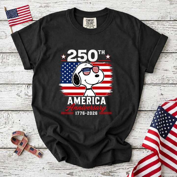 250th America Anniversary Patriotic Snoopy Sunglasses T-Shirt
