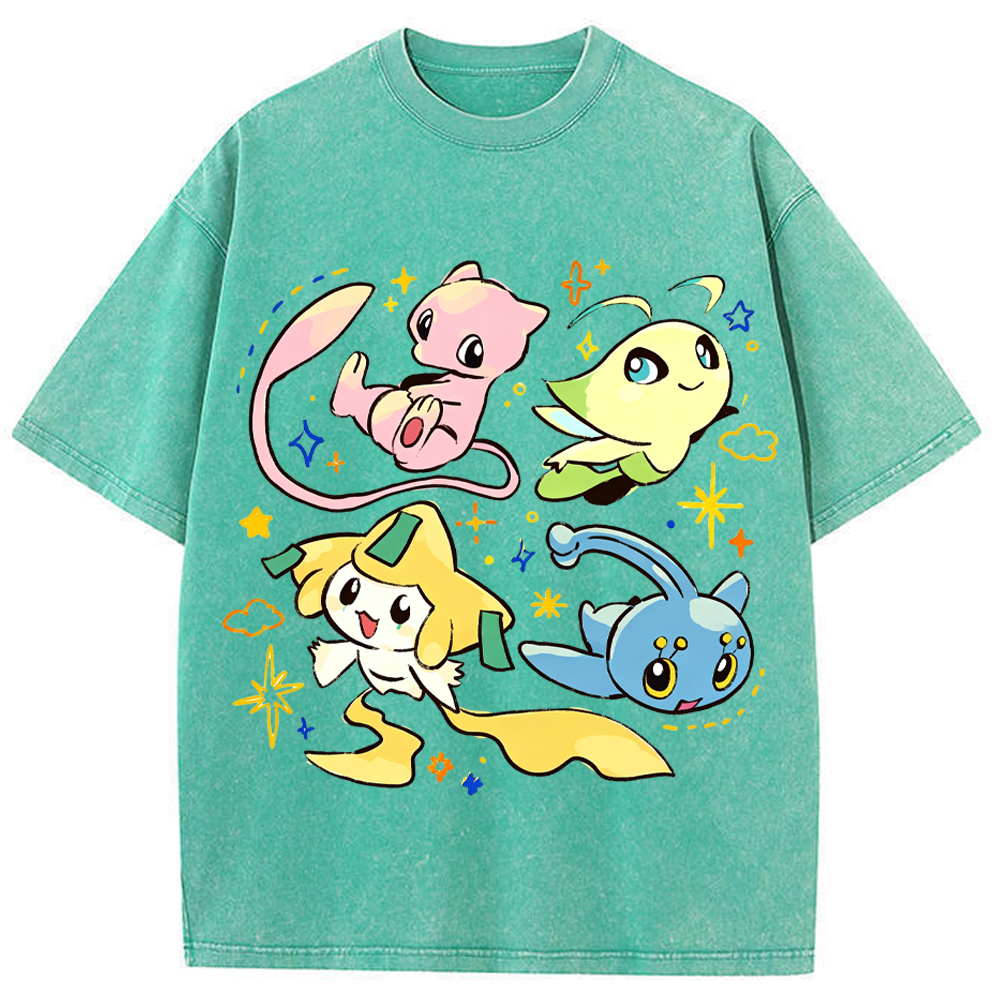 Cute Mythical Pokemon Group Cartoon Tee | Pokemon Anime