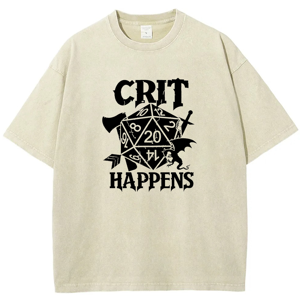 DnD Gamer D20 Dice Weapon & Dragon Cracked Dice Art Cartoon Tee