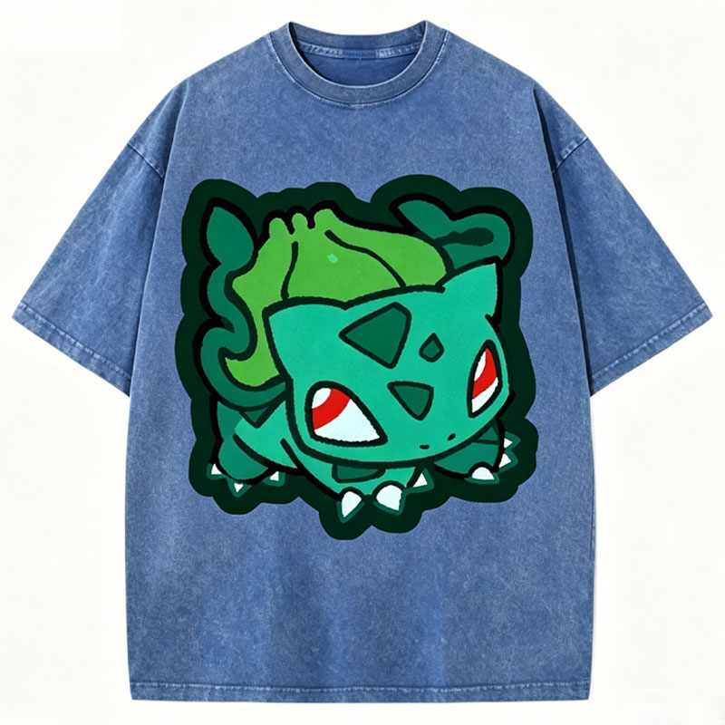 Cute Bulbasaur Unisex Vintage Washed Tee